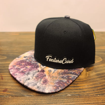 FeatureCard Hat Peacock Feathers Snap Back